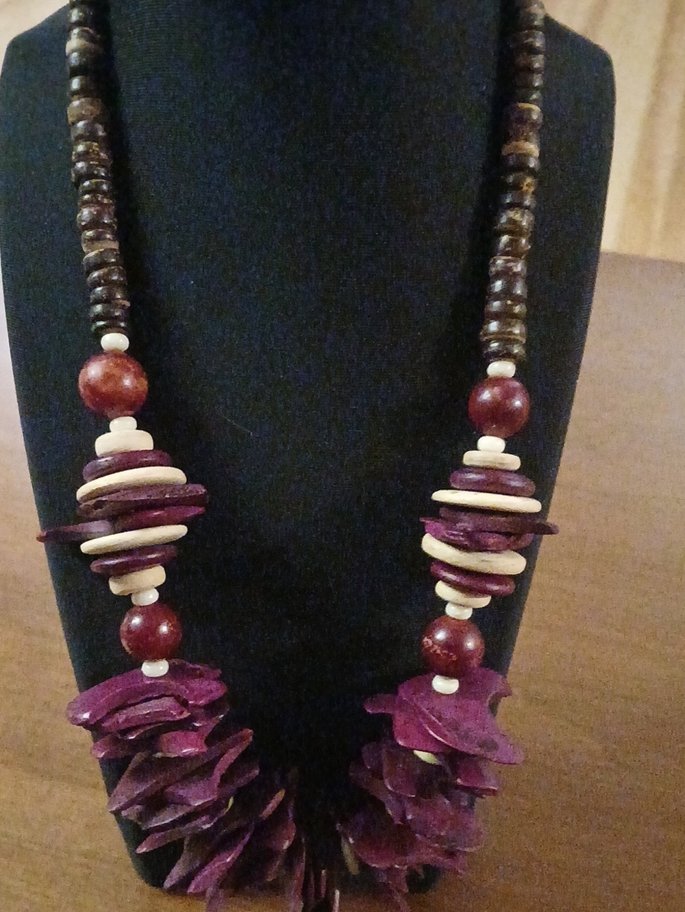 Multi-Color Beaded Chunky Statement Necklace - 16"